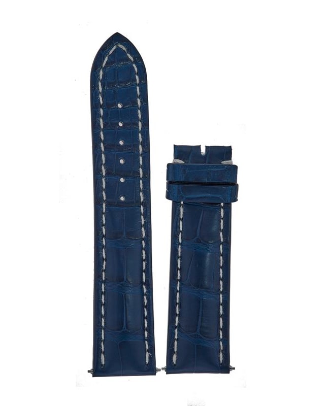 Vincent Blue Ostrich leather strap 22mm Breitling style