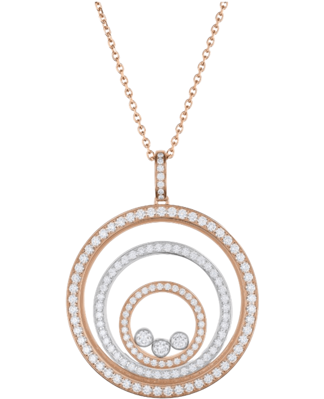 Chopard Happy Spirit 18K Rose and White Gold Diamond Women's Pendant 798232-9003 798232-9003