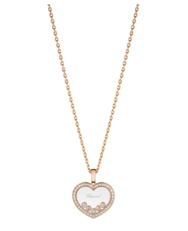 Chopard Happy Diamonds Icons Rose Gold Diamond Heart Pendant Women's Necklace 79A038-5201 79A038-5201