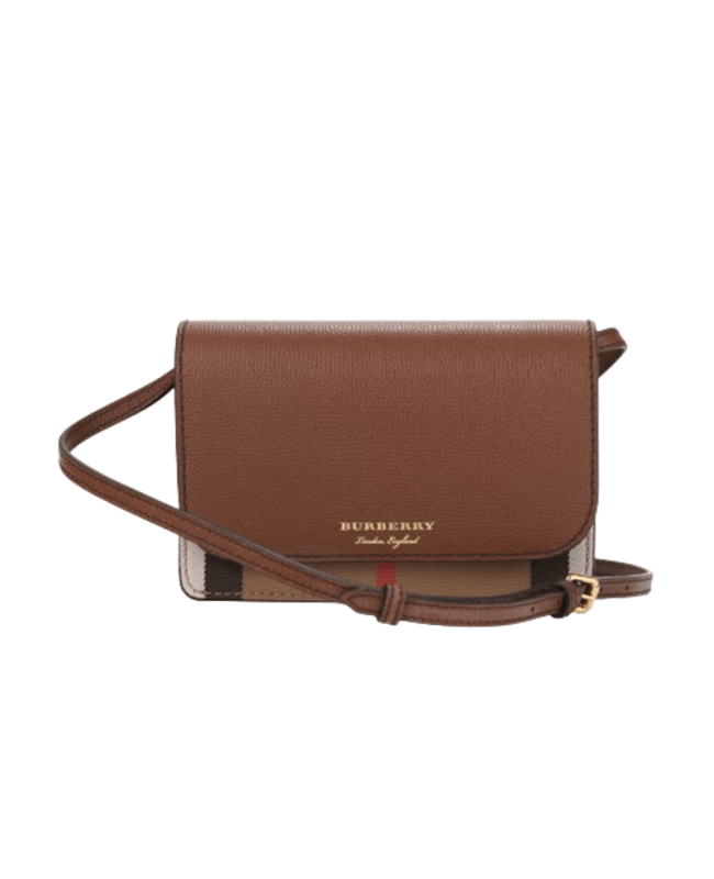 【関税・送料込み】BURBERRY CROSSBODY BAGS Burberry Hampshire Brown House Check Women's Crossbody Bag