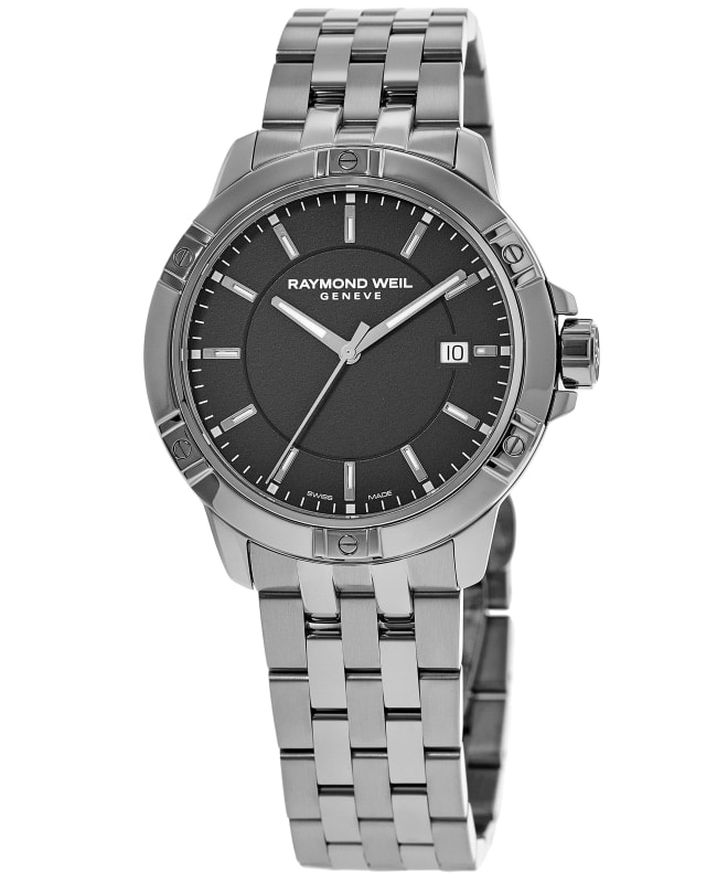Raymond Weil Tango Quartz Black Dial Steel Men's Watch 8160-ST-20041
