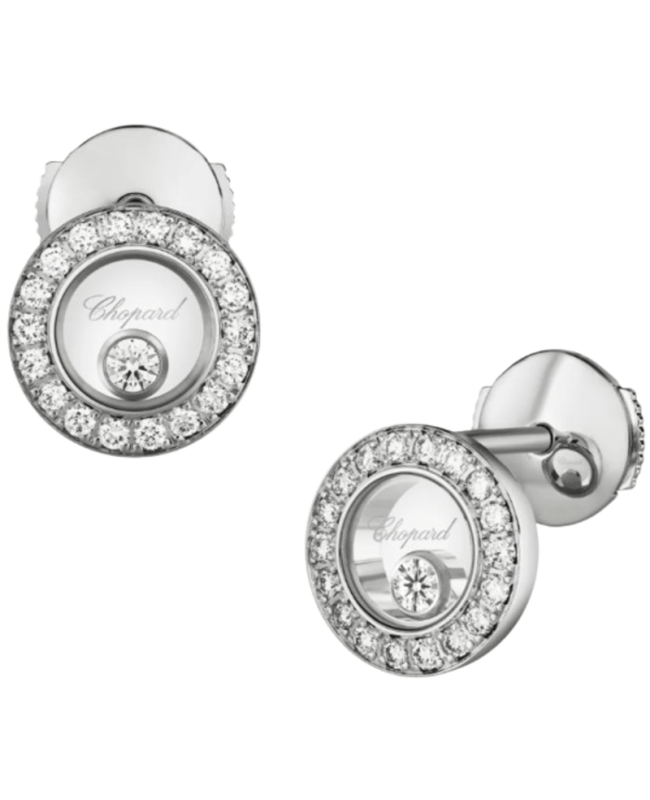 Chopard Happy Diamonds Icons 18K White Gold Diamond Women's Earrings 83A017-1201 83A017-1201