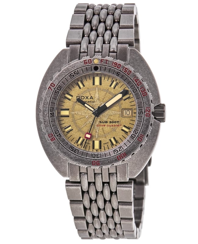 DOXA Sub 300T Clive Cussler Automatic Beige Dial Stainless Steel Men's Watch 840.80.031.15 840.80.031.15
