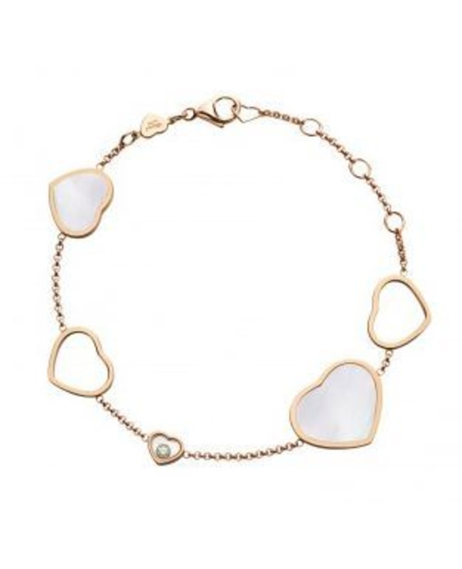 Chopard Happy Hearts 18K Rose Gold, Diamond and Mother of Pearl Women's Bracelet 857482-5031 857482-5031