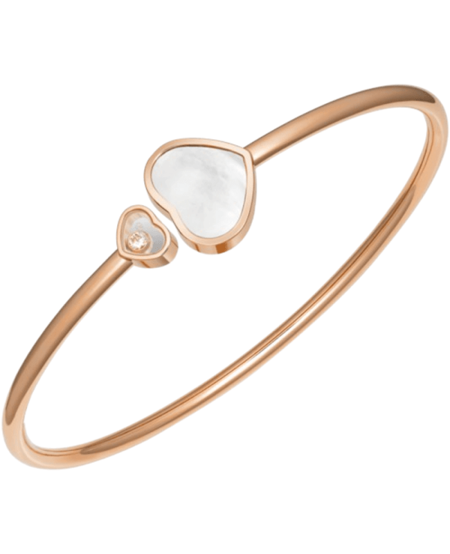 Chopard Happy Hearts 18K Rose Gold, Diamond and Mother of Pearl Women's Bracelet 857482-5300 857482-5300