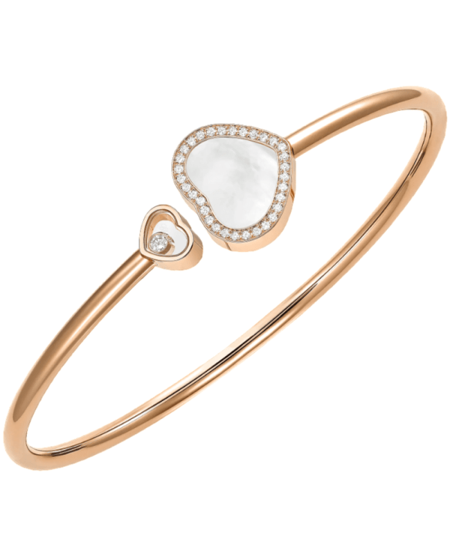 Chopard Happy Hearts 18K Rose Gold, Diamond and Mother of Pearl Size S Women's Bracelet 85A074-5302 85A074-5302