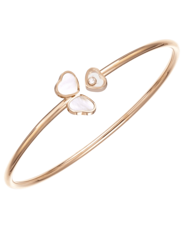 Chopard Happy Hearts Wings 18K Rose Gold, Diamond and Mother of Pearl Bangle Women's Bracelet 85A083-5300 85A083-5300