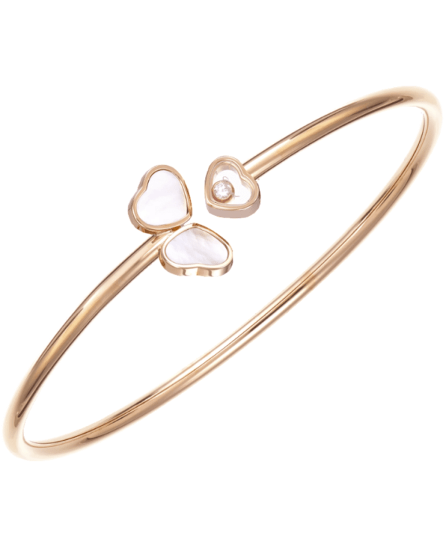 Chopard Happy Hearts Wings 18K Rose Gold, Diamond and Mother of Pearl Size M Women's Bracelet 85A083-5302 85A083-5302