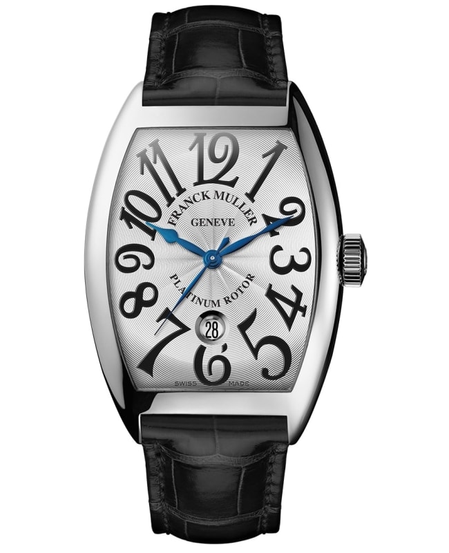 Franck Muller Cintree Curvex White Dial Leather Strap Men’s Watch