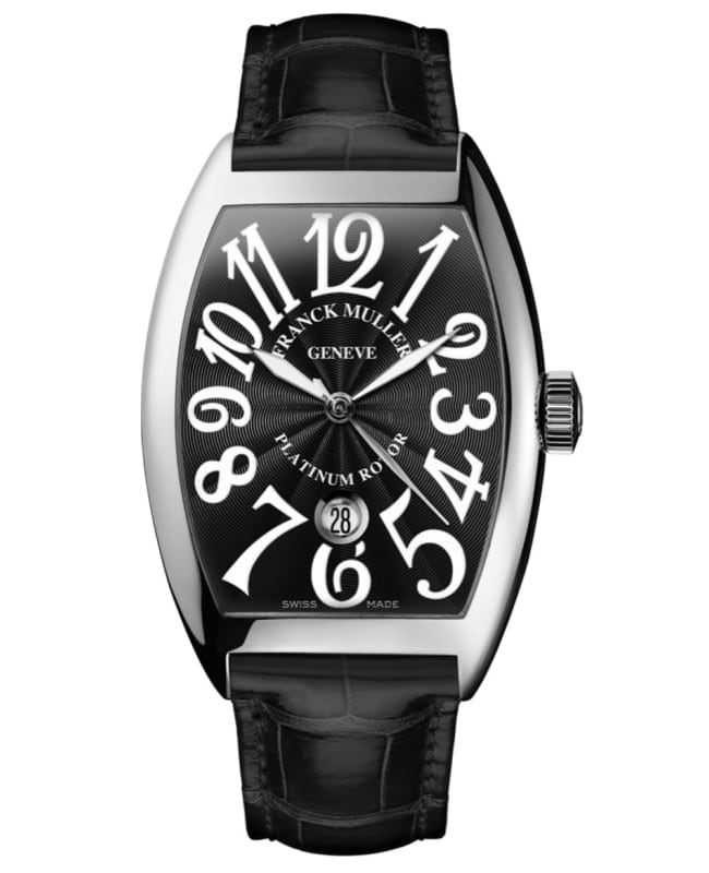 Franck Muller Cintree Curvex Black Dial Leather Strap Mens Watch 8880 SC DT AC B 8880 SC DT AC B 7493$