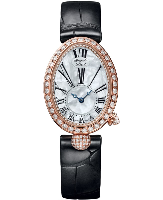 Breguet Reine de Naples Automatic Mother of Pearl Dial Rose Gold Diamond Leather Strap Womens Watch 8928BR51944 DD0D3L 8928BR51944 DD0D3L 40636$