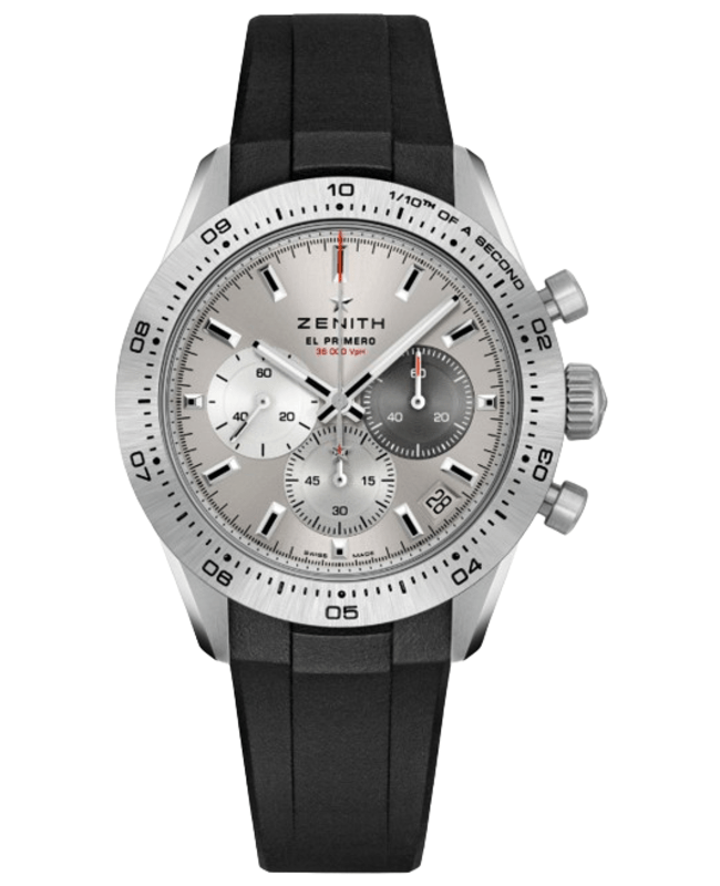 Zenith Chronomaster Sport Automatic Chronograph Grey Dial Titanium Black Rubber Strap Men's Watch 95.3100.3600/39.R951