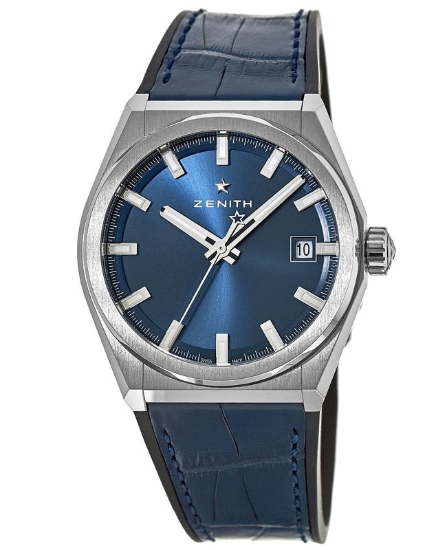 Zenith Defy Classic Blue Dial Blue Leather Strap Men’s Watch