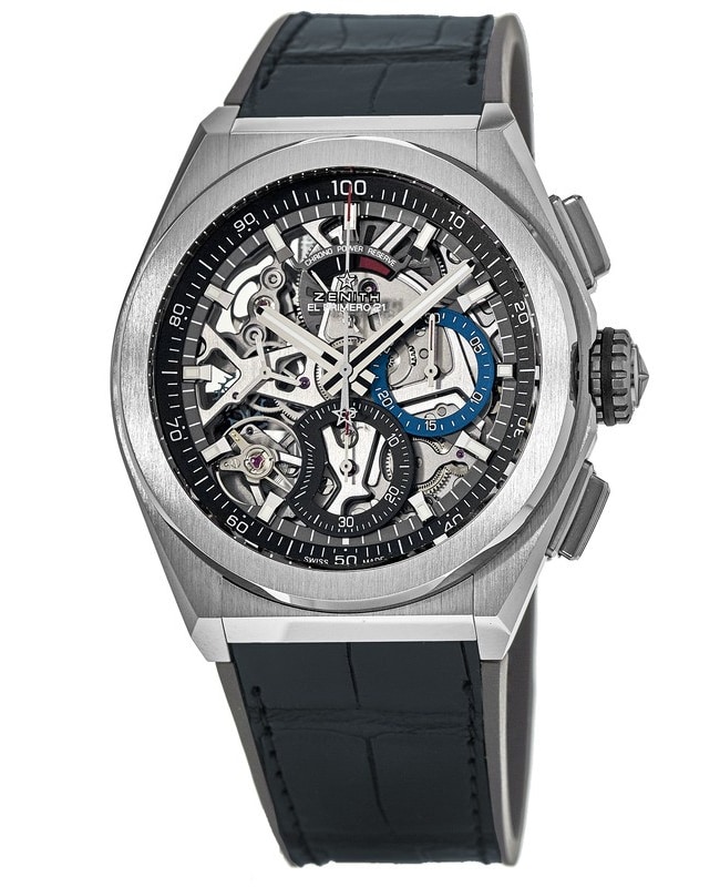 Zenith Defy El Primero 21 Automatic Skeleton Dial Titanium Case Rubber Strap Men’s Watch