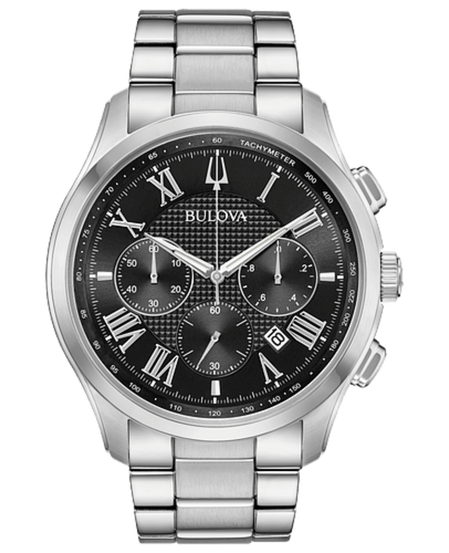 Bulova Classic Chronograph Mens Watch, Stainless Steel , Silver-Tone (Model: 96B288)