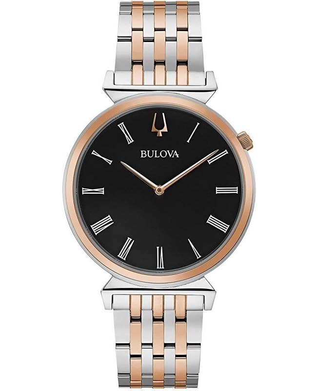 Bulova Regetta Black Dial Two-Toned Steel Men’s Watch