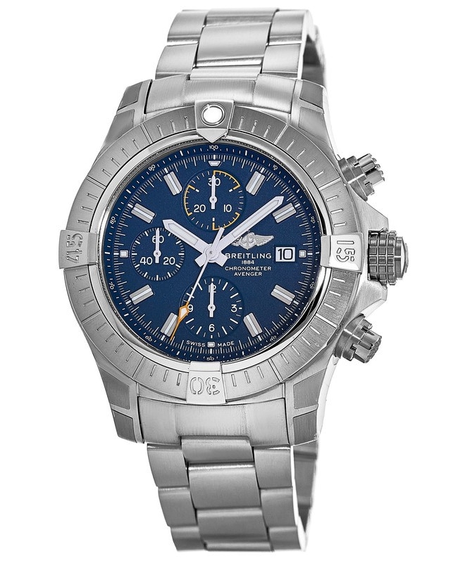 Breitling Avenger Chronograph 45 Automatic Blue Dial Stainless Steel Men's Watch A13317101C1A1