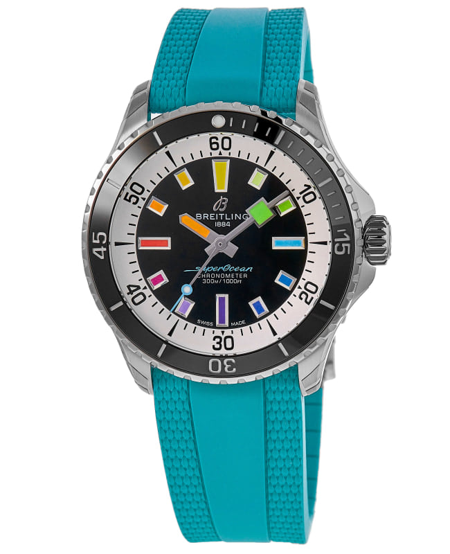 Breitling Superocean Automatic 42 Black Dial Turquoise Breitling Superocean Automatic 42 Black Dial Turquoise