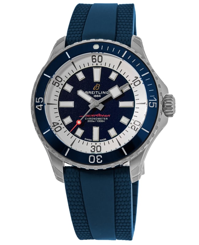 Breitling Superocean Automatic 42 Blue Dial Rubber Strap Men's Watch A17375E71C1S1