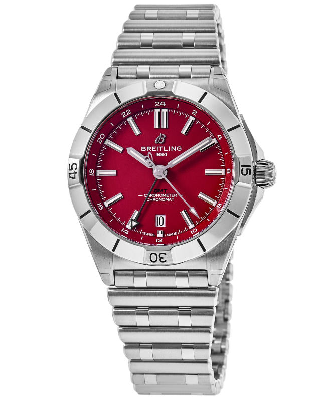 Breitling Chronomat Automatic GMT 40 NFL Tampa Bay Buccaneers Special Edition Red Dial Stainless Steel Men's Watch A32398C51K1A1