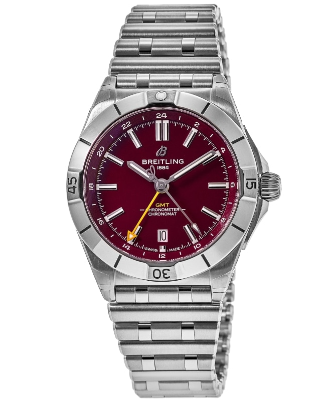 Breitling Chronomat Automatic GMT 40 NFL Washington Commanders Special Edition Burgundy Dial Stainless Steel Men's Watch A32398D81K1A1
