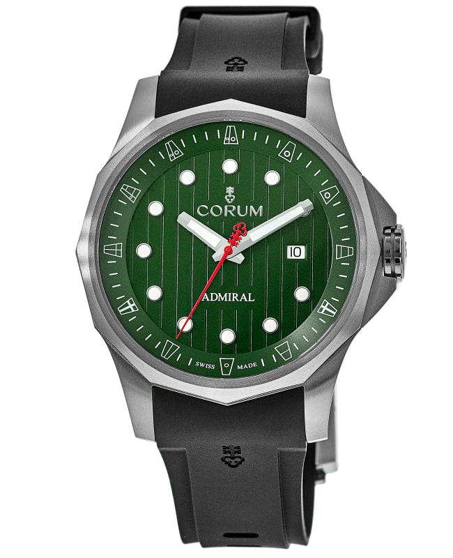 Corum Admiral Cup Legend Green Dial Rubber Strap Men’s Watch