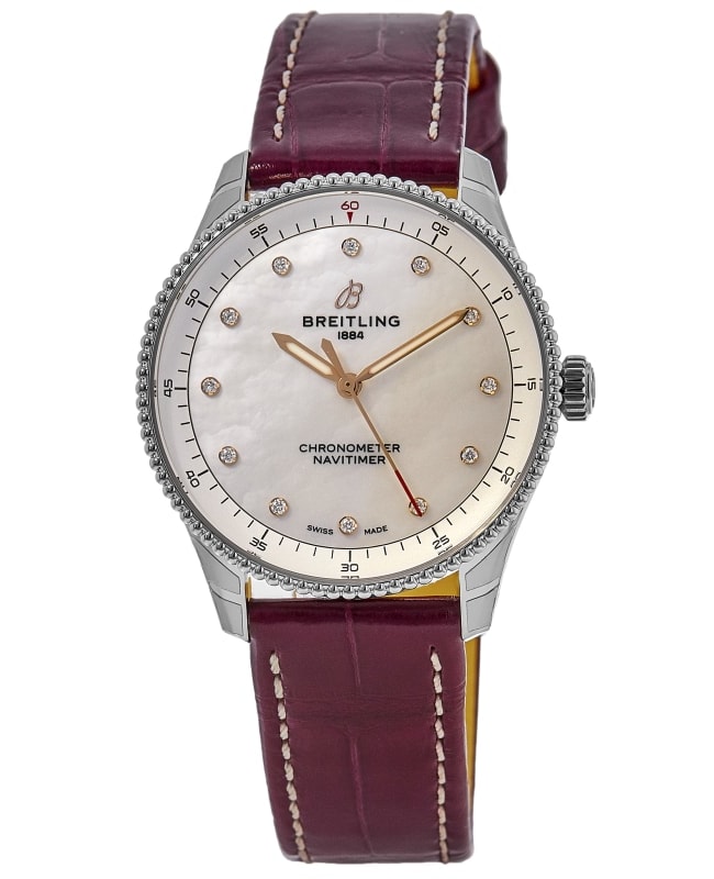 STORY(日本語版) 【未開封】NAVITIMER ブライトリング Pearl Of Mother White Watch Ladies 32mm Navitimer Breitling 趣味・スポーツ・実用