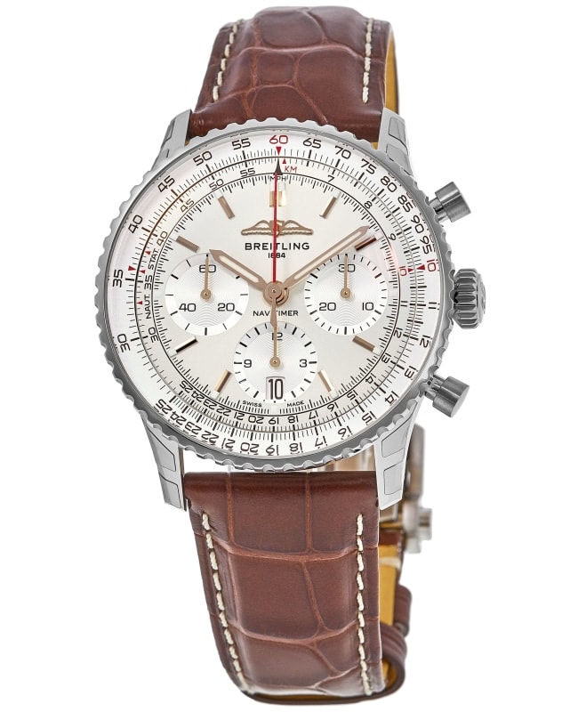 Breitling Navitimer B01 Chronograph 41 Automatic Silver Dial Leather Strap Mens Watch AB0139211G1P1 AB0139211G1P1 Breitling Navitimer B01 Chronograph 41 Automatic Silver Dial Leather Strap Mens Watch AB0139211G1P1 AB0139211G1P1