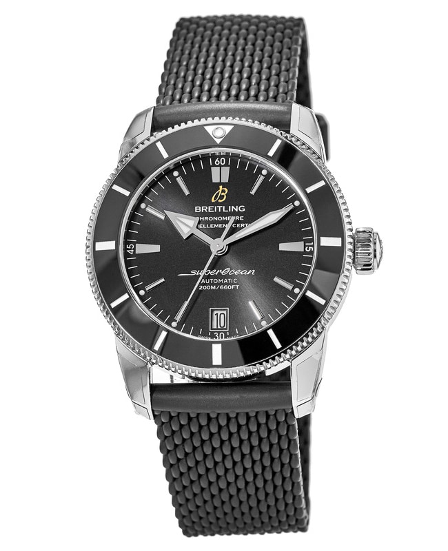 Breitling Superocean Heritage B20 Automatic 42 Black Dial Rubber Strap Men's Watch AB2010121B1S1