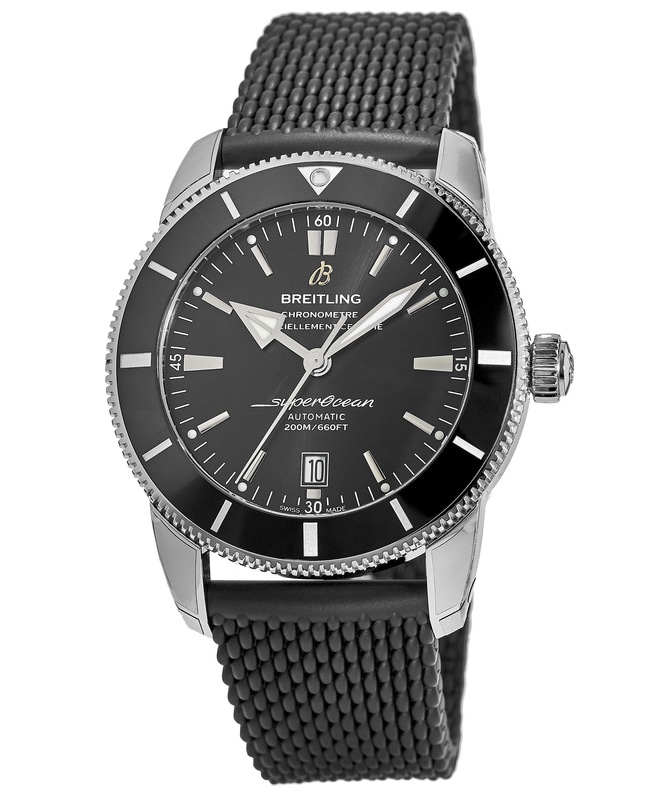 Breitling Superocean Heritage Automatic 46 Black Dial Rubber Strap Men's Watch AB2020121B1S1