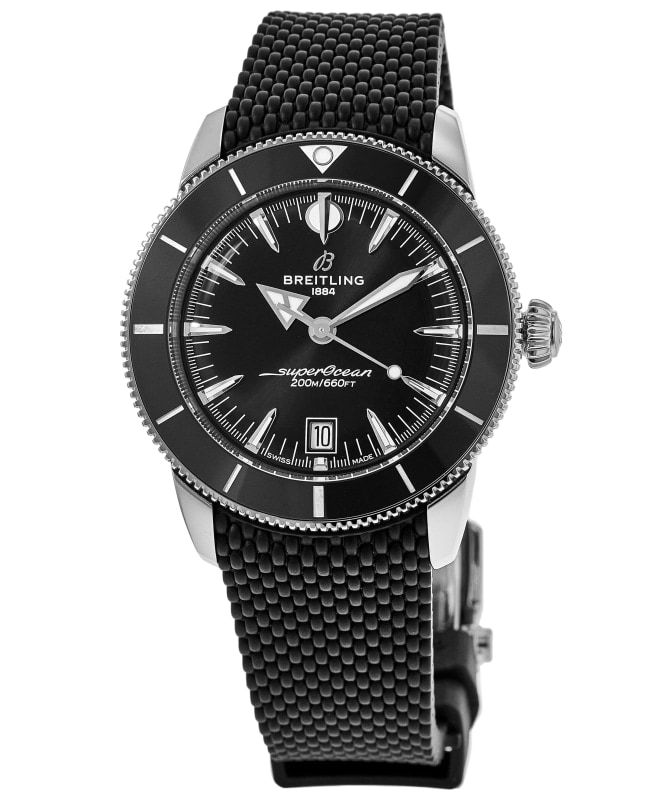 Breitling Superocean Heritage Automatic 42 Black Dial Rubber Strap Men's Watch AB3111241B1S1