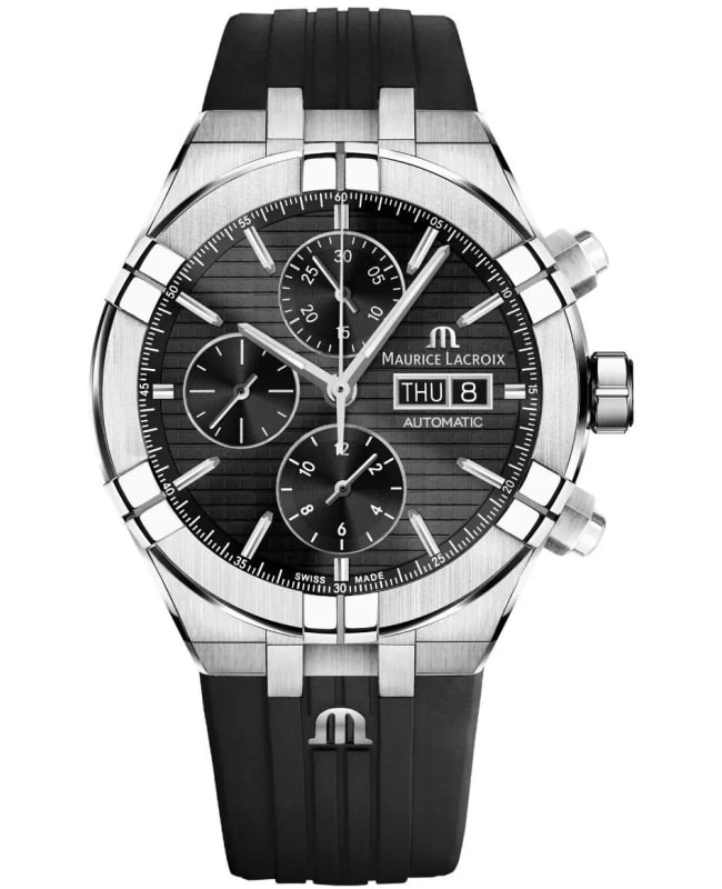 Maurice Lacroix Aikon Automatic Black Chronograph Dial Rubber Strap Men’s Watch