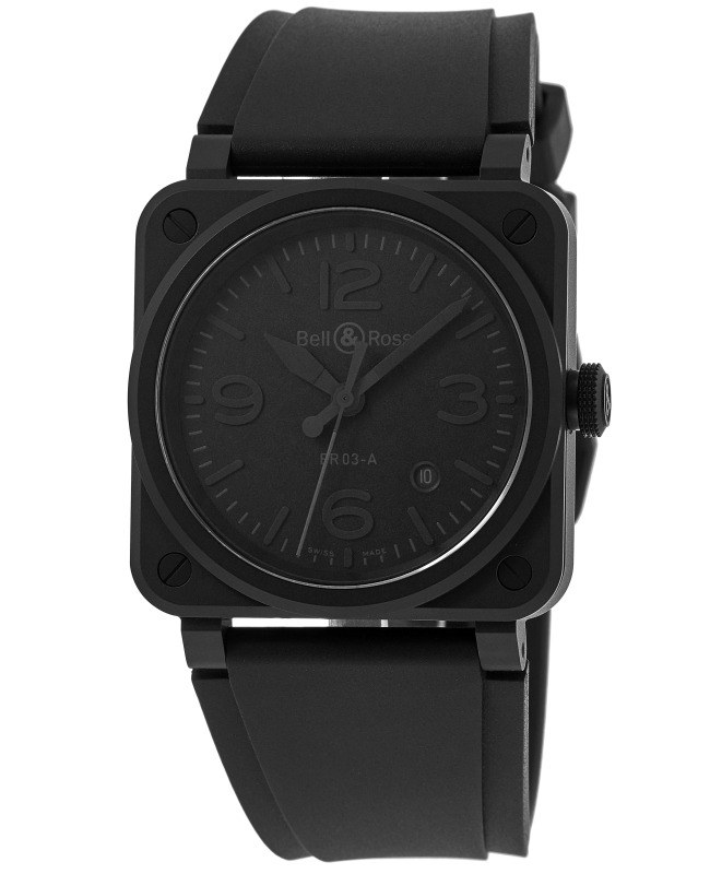 Bell Ross BR 03 Automatic Black Dial Rubber Strap Mens Watch BR03A-PH-CESRB BR03A-PH-CESRB 3660$