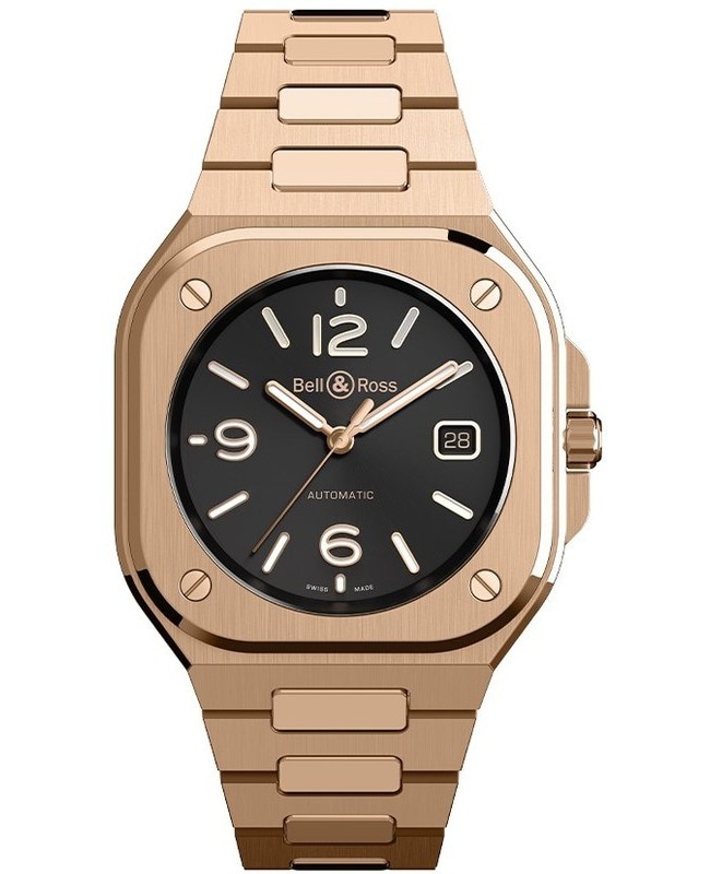 Bell & Ross BR 05 (40 MM) Gold Black Dial Rose Gold Men's Watch BR05A-BL-PG/SPG