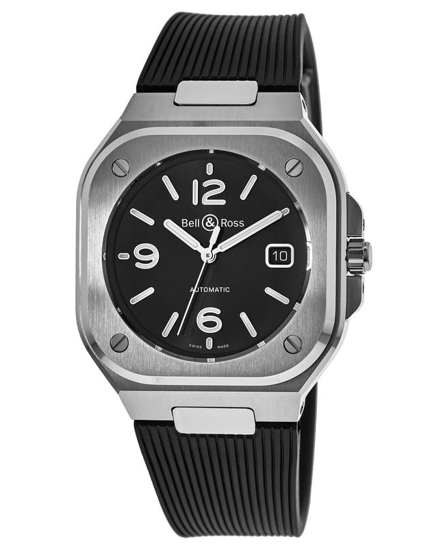 Bell & Ross BR 05 Black Dial Rubber Strap Men's Watch BR05A-BL-ST/SRB