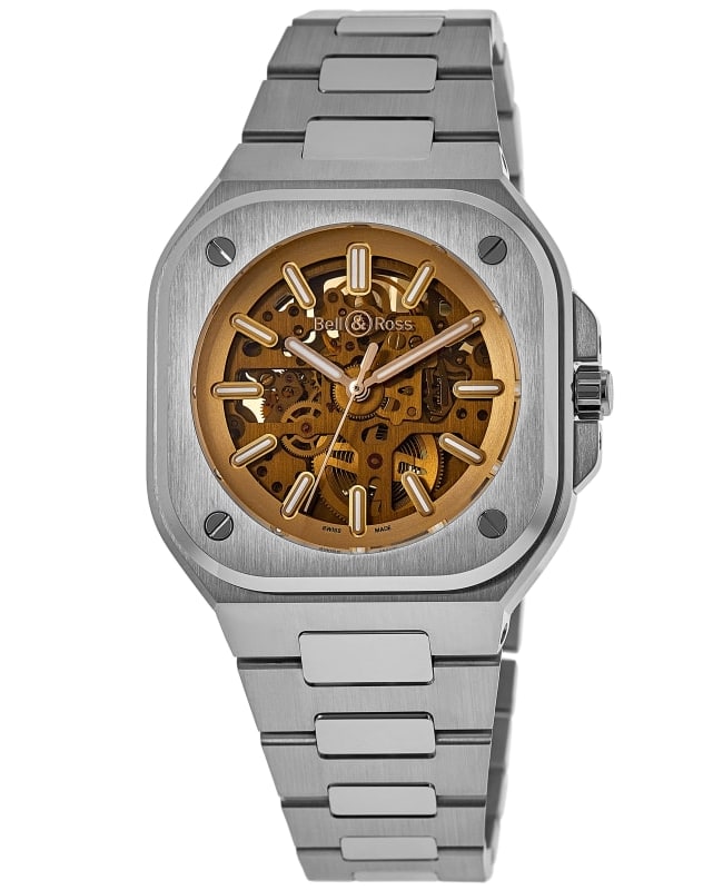 Bell Ross BR 05 Limited Edition Skeleton Golden Dial Steel Mens Watch BR05A-CH-SKSTSST BR05A-CH-SKSTSST 6000$