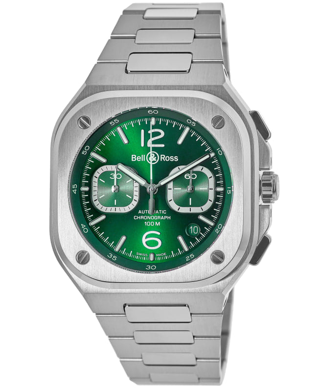 Bell & Ross BR 05 Chronograph 42mm Automatic Green Dial Steel Men's Watch BR05C-GN-ST/SST
