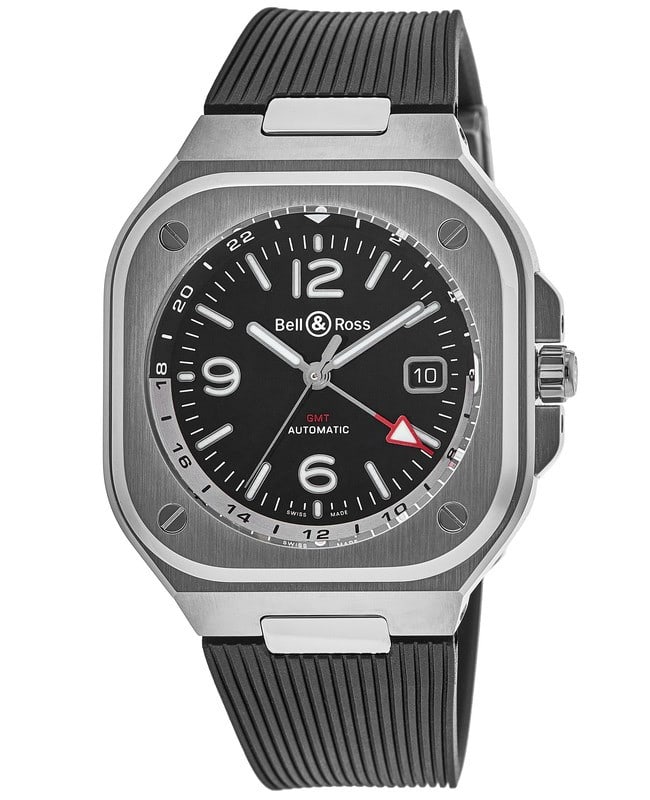 Bell & Ross BR 05 GMT Automatic Black Dial Rubber Strap Men’s Watch