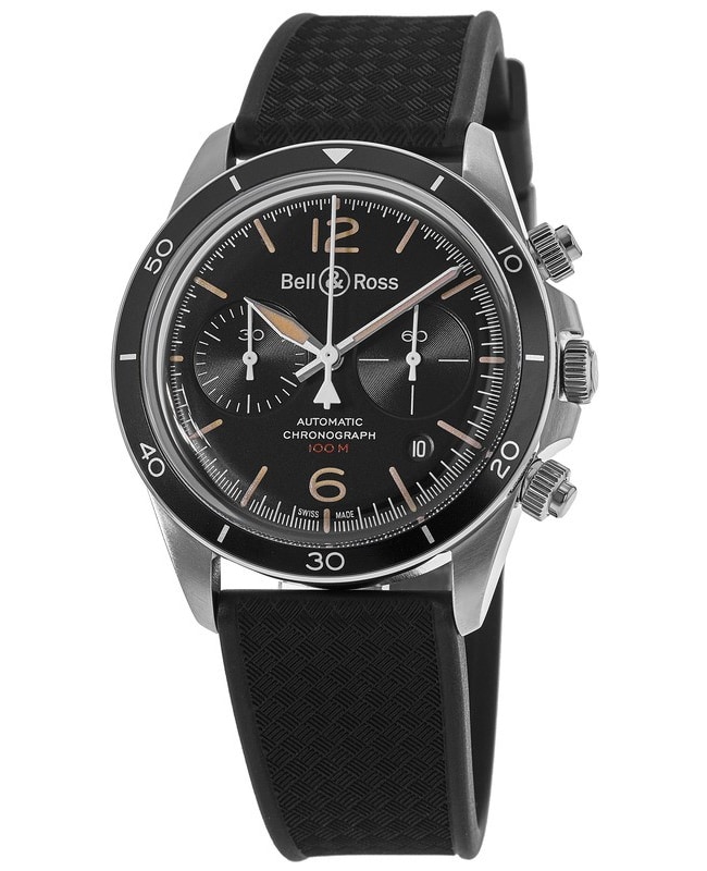 Bell & Ross BR V2-94 Black Dial Rubber Strap Men’s Watch