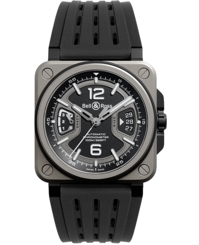 Bell & Ross BR-X3 Black Dial Rubber Strap Men's Watch BRX3R-BL-TI/SRB