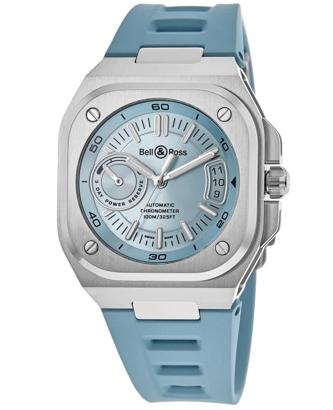 Bell Ross BR-X5 Ice Blue Steel Automatic Rubber Strap Mens Watch BRX5R-IB-STSRB BRX5R-IB-STSRB 5840$