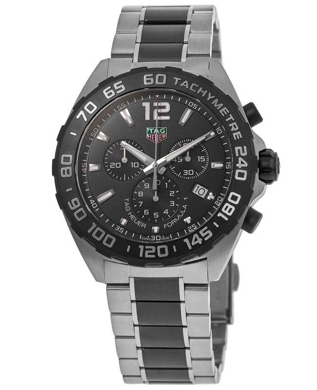 Tag Heuer Formula 1 Quartz Chronograph Black Dial Stainless Steel & Ceramic Men's Watch CAZ1010.BA0843