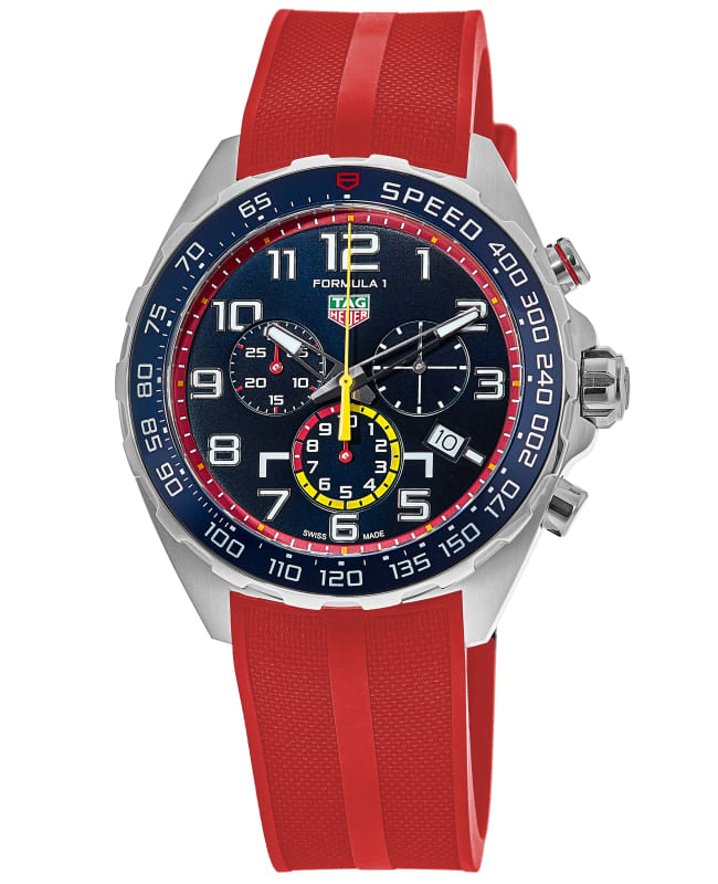 Tag Heuer Formula 1 Quartz Chronograph X Red Bull Racing Blue Dial Rubber Strap Men's Watch CAZ101AL.FT8055