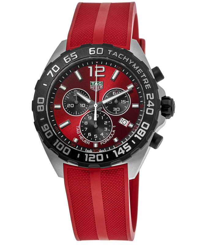 Tag Heuer Formula 1 Chronograph Red Dial Rubber Strap Men’s Watch