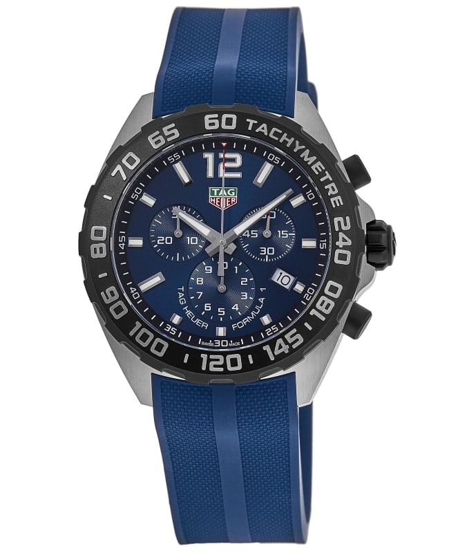 Tag Heuer Formula 1 Quartz Chronograph Blue Dial Rubber Strap Men's Watch CAZ101AV.FT8077