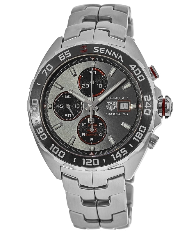 Tag Heuer Formula 1 X Senna Special Edition Automatic Grey Dial Steel Men's Watch CAZ201D.BA0633