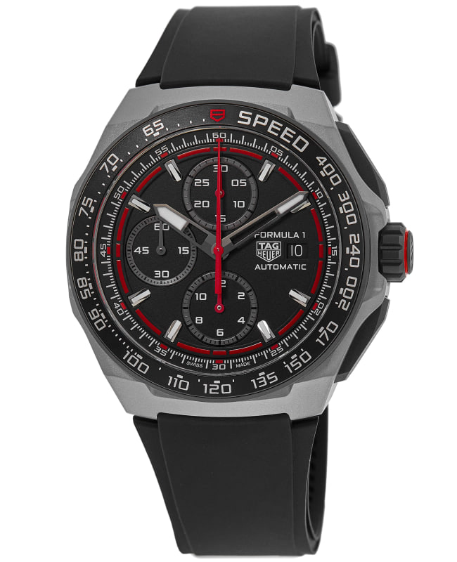 Tag Heuer Formula 1 Automatic Chronograph Black Dial Rubber Strap Men's Watch CBZ2082.FT8096