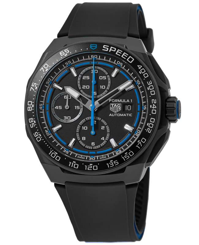 Tag Heuer Formula 1 Automatic Chronograph Black Dial Rubber Strap Men's Watch CBZ2084.FT8097