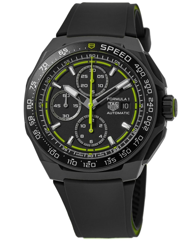 Tag Heuer Formula 1 Chronograph Automatic Black Dial Rubber Strap Men's Watch CBZ2086.FT8098