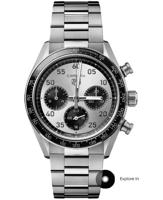 Tag Heuer Carrera Chronograph Sport 42mm Silver Dial Stainless Steel Men's Watch CDB2113.BA0054 CDB2113.BA0054